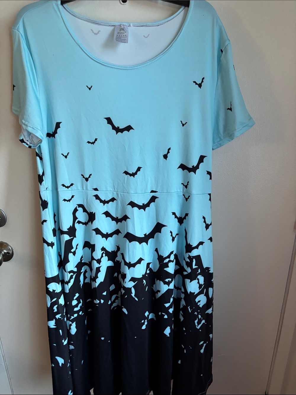 Light Blue Bat Print Dress